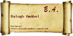 Balogh Amábel névjegykártya